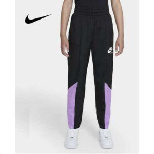 Nike Sportswear Heritage Big Kids' Girls' Woven Pants - Black Purple